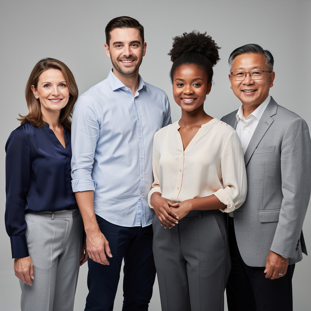 Portrait of a professional team of consultants standing together